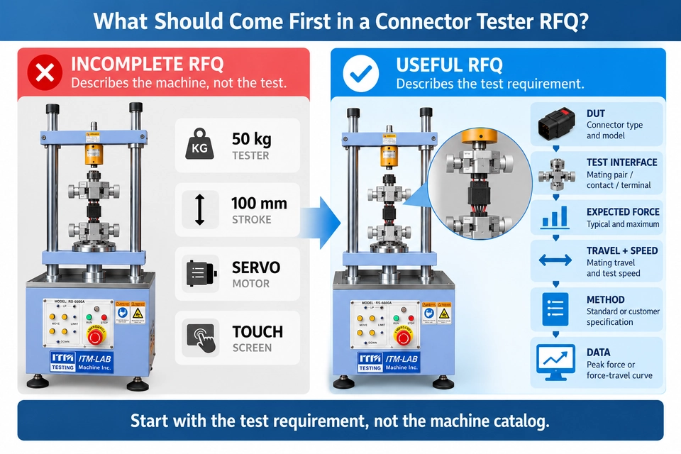 connector force tester specification RFQ requirements